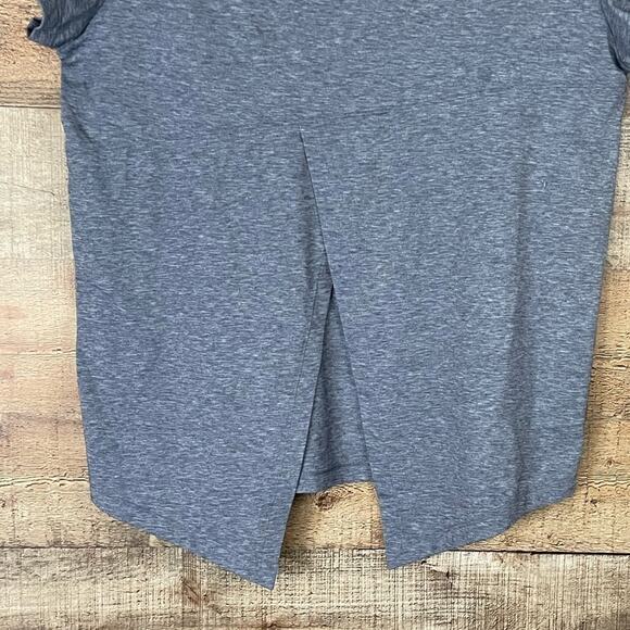Outdoor Voices Short Sleeve Split Tie Back Top Heather Gray Size Medium - Picture 6 of 10
